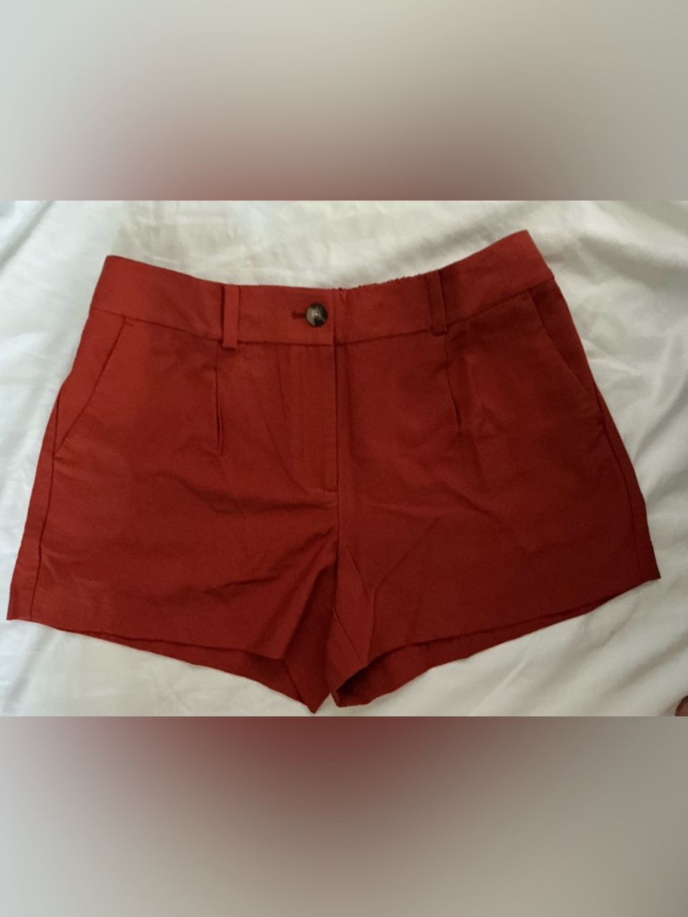 LOFT High-Waist Tailored Shorts - Brick Red